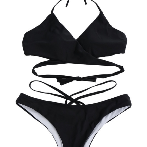 Other - NWOT black wrap bikini
